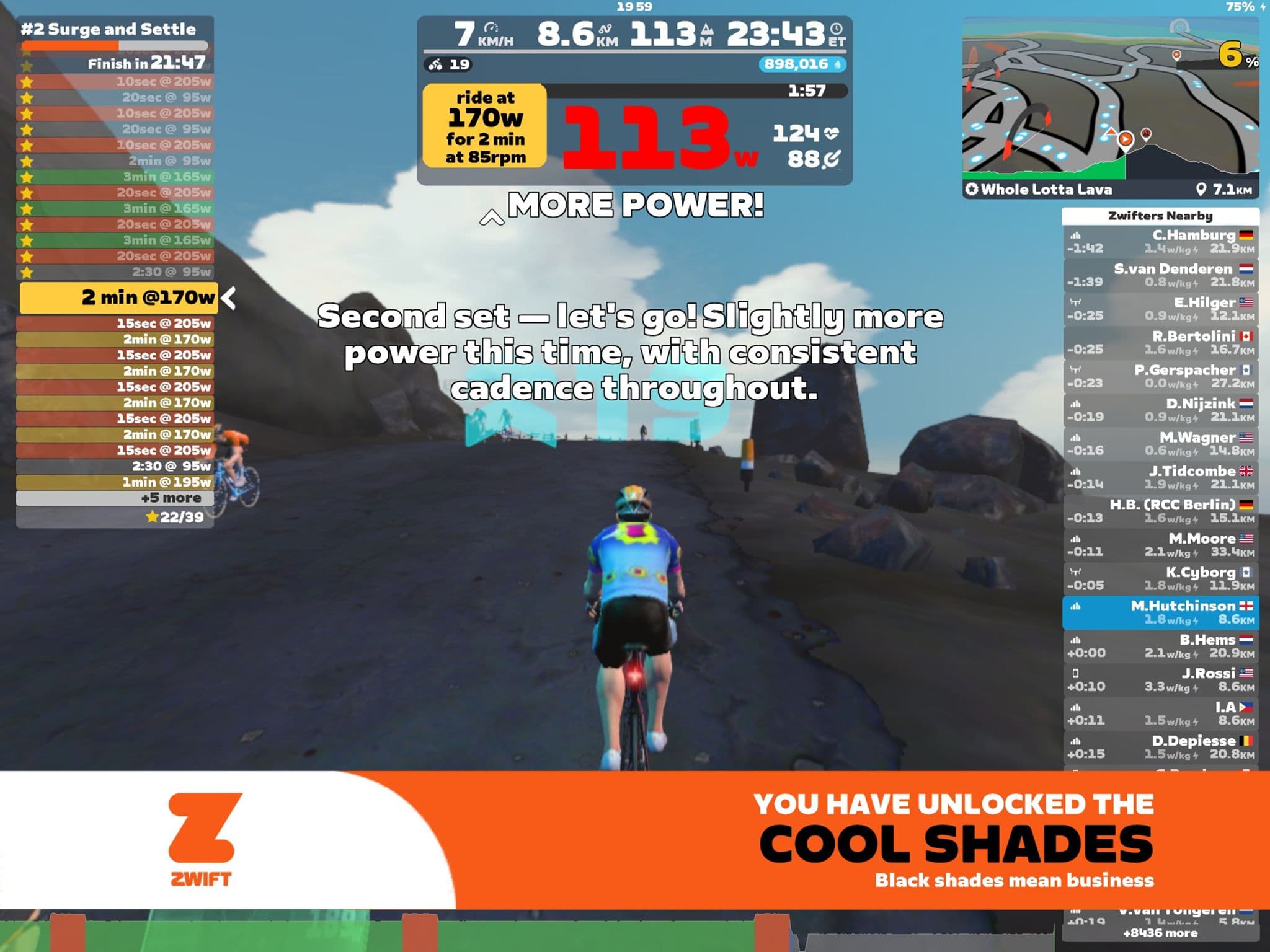 Zwift - #2 Surge and Settle on Whole Lotta Lava in Watopia