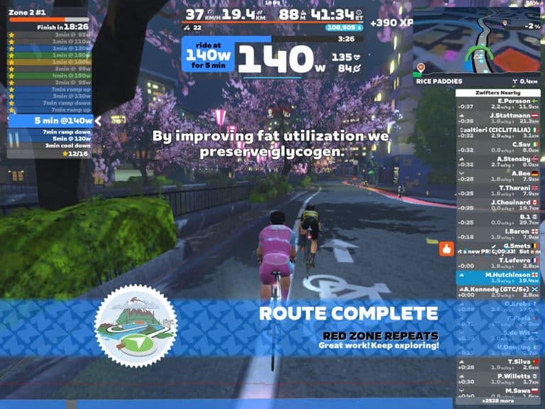 Zwift - Zone 2 #1 on Red Zone Repeats in Makuri Islands