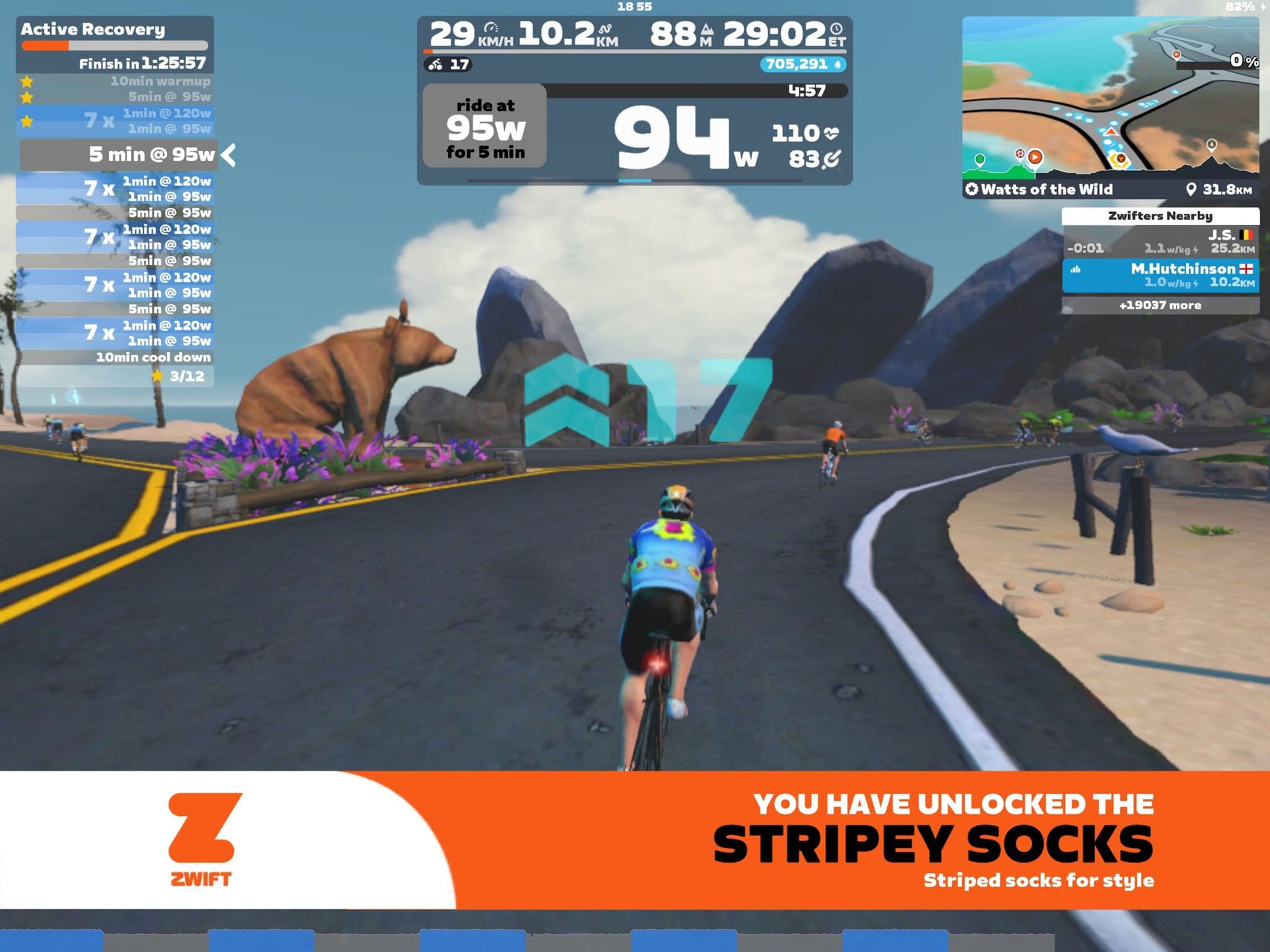 Zwift - Active Recovery on Watts of the Wild in Watopia