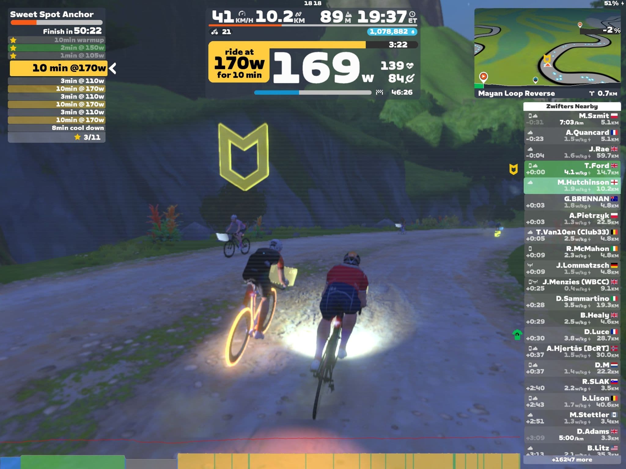 Zwift - Tom Ford's Meetup on Climb Control in Watopia