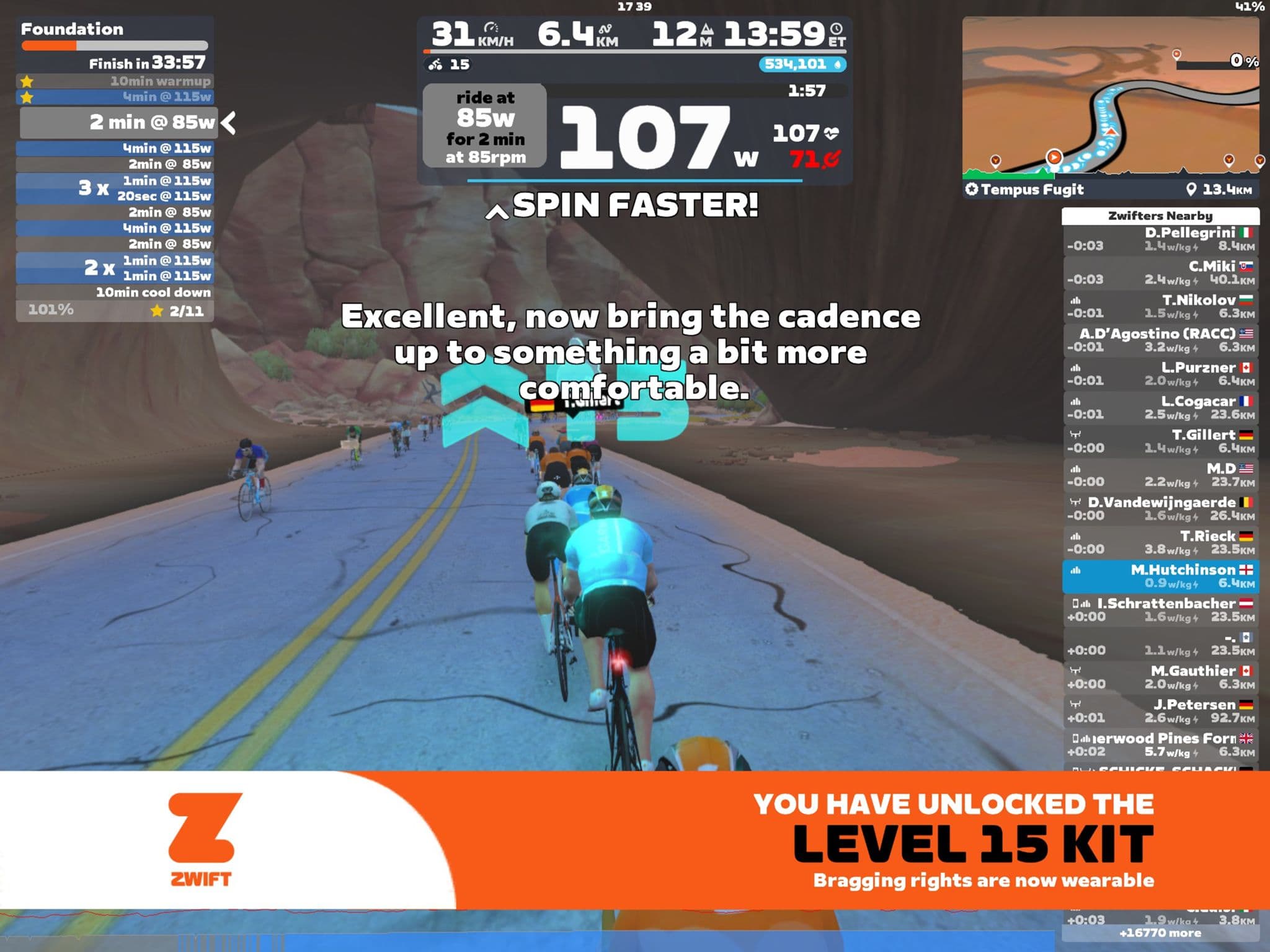 Zwift - Foundation on Tempus Fugit in Watopia