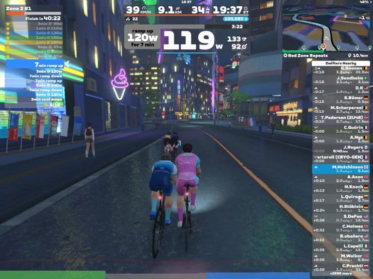Zwift - Zone 2 #1 on Red Zone Repeats in Makuri Islands